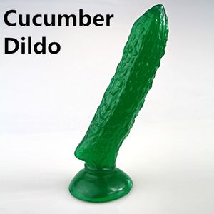 brinquedos dick feminino venda por atacado-Novidade sucção verde pepino vegetal dildo artificial pênis pau feminino masturbação brinquedos sexuais produtos para mulheres adultas