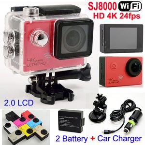 Wholesale 4k action camera for sale - Group buy SJ8000 WiFi Sports Camera P fps MP Real HD K FPS Waterproof Action Camera Car bracket Battery Charger LCD Helmet Video DVR