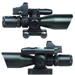 laser rifle scope sighting al por mayor-Alcance del rifle táctico X40 w Laser Green Reflejo del punto rojo del MOA Mini Reflex