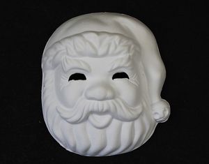Blank Unpainted Santa Claus Masquerade Party Masks Miljöpappersmassa Fullt ansikte DIY Konstmålning Vanlig Vit Mask st