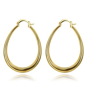 Fashion Jewelry Small Oval Hoop Yellow Gold Rose Gold Plated Hoop Earrings for Women Girls Pair