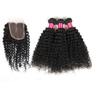 Wholesale abalance for sale - Group buy Top Hair Lace Closure With Bundles Braziian Kinky Curly Hair Extensions Virgin Malaysian Hair Top Closures x4 ABalance Human Weft