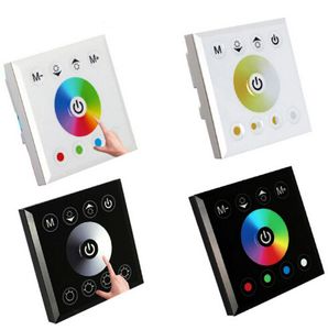RGB RGBW Single Color Wall Mounted LED Controller Switch Touch Panel Controllers voor LED Strip Lights Lamp Zwart Wit