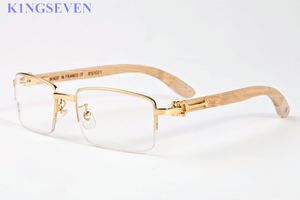 halbrandlose brillen großhandel-hochwertige Art und Weise Sonnenbrille Klassische gafas halb randlos Sonnenbrillen Frauen aushöhlen Metall Holz Haltung Büffelhorn Brillen Brillen