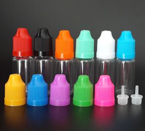 Fabrikspris ml Rensa droppflaskor med färgstark barnsäker keps och lång tunt spets husdjur tomt e cig flytande plastflaskor fedex dhl