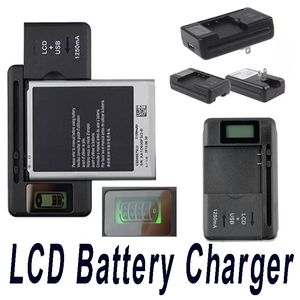 Wholesale battery with usb resale online - Universal Intelligent LCD Indicator battery Charger For Samsung S4 I9500 S3 I9300 NOTE S5 With Usb Output Charge US EU AU PLUG
