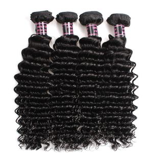 Ishow A Brazilian Deep Wave Virgin Extensions Wefts Peruvian Human Hair Bundles Price for Women All Ages inch Natural Black Color