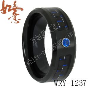 Wholesale masonic rings for men for sale - Group buy Black and Blue Carbon Fiber and Blue Diamond Inlay Black Tungsten Ring Bands for Men with Masonic Engraving WRY mm width
