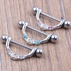 Wholesale Nipple ring body piercing fashion jewelry 14G 316L surgical steel bar Nickel-free NEW design mix 3 color for woman