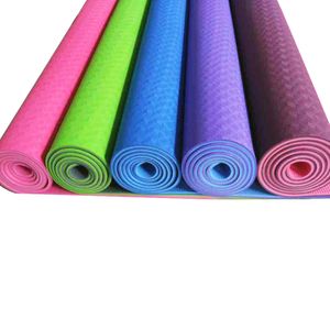Wholesale thick non slip yoga mat resale online - Eco Friendly Two tone Non Slip Beginner TPE Yoga Mat with Carry Strap Extra Long quot Thick quot mm