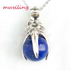 Pendants Pendulum Silver Plated Eagle Claw mm Ball Bead Natural Stone Charms Amulet Fashion Mens Jewelry