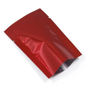 paquetes de almacenamiento al vacío al por mayor-400 Unids lote Rojo Aluminio Hoja de Vacío Superior Bolsas de Paquete de Almacenamiento de Alimentos Para Bocadillos de Nueces Merienda Bolsas de Té Bolsa de Bolsas de Mylar
