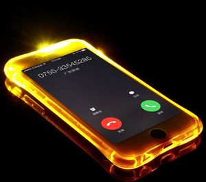 ingrosso luce del iphone 5s-Il più nuovo trasparente morbido TPU LED Flash Light Up Custodia per cellulare ricorda la copertura delle chiamate in arrivo Shell per iPhone S Plus S Samsung S7 S7edge