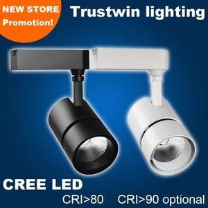 Met CREE W Plafond LED Track Spotlight W LED Rail Light Lamp tot V W COB LED tracklamp