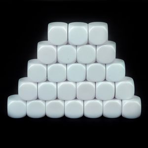 25pcs Set White Standard Size Blank Dice D6 Six Sided Acrylic RPG Gaming Dice 16mm for Boardgame And Other Game Accessories