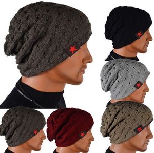tersinir örgü şapka toptan satış-8 Renkler Erkekler Kadınlar Tıknaz Örme Kış Tersinir Baggy Beanies Kap Kayak Kafatası Şapka YENI
