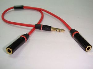 kablo db25 toptan satış-100 adet grup AUX Kabloları mm Kulaklık Jack Erkek Kadın Ses Splitter Connecter Adaptörü Kablosu