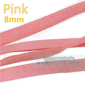 Wholesale leather findings resale online - DIY mm Cords For Bangles Flat Imitate Faux Leather Double Velour Strip High Quality Pink Jewelry Findings Braid Ropes Keychains Collars m