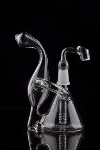 no ac199 Mini Beaker Recycler Smoking glass Bongs Bubbler Hookahs Percolator Helix Hand Blown Glass pipe New Arrival