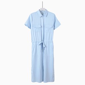 koreanische göttinnen großhandel-2016 Sommer neue Muster koreanische Kurzarmhemd Vent Kleid Bow Chalaza Göttin Longuette Tide Kleidung Damen Arbeits Kleider