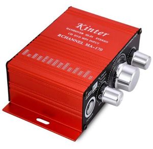 Kinter MA Mini V W Hi Fi Stereo Amplifier Booster DVD MP3 Red Speaker for Car Motorcycle Sound Mode Audio Support