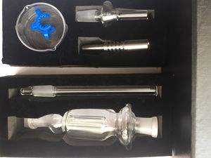 Wholesale glass bong titanium bowl for sale - Group buy A set Gift box high quality two function kit glass bong Inverted Titanium nail Plastic Clip with oil bowl glass bong