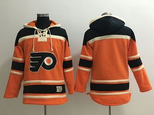 números viejos al por mayor-Calidad superior Philadelphia Flyers Old Time Hockey Jerseys en blanco Sin nombre Número Orange Sudadera con capucha Sudaderas Chaqueta de invierno
