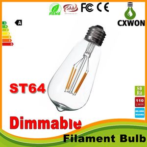 Super bright dimmable E27 ST64 Edison Style Vintage Retro COB LED Filament Light Bulb Lamp Warm White V retro LED filament bulb