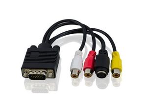 15 pin-kabel großhandel-Praktische heißer verkauf vga svga zu s video cinch av signal konverter pin stecker kabel adapter für pc video tv