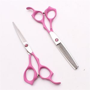 pink hairdressing scissors toptan satış-6 Japonya C Özelleştirilmiş Logo Pembe Profesyonel İnsan Saç Makas Berberler Kuaförlük Makas Kesme İnceltme Makaslar Stil Araçları C1024