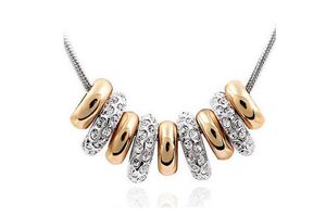 ingrosso collana pendente di cristallo-Austria Crystal Nine Ring Necklace Jewelry For Women Kgp Collana rotonda pendente per Lover MIN ORDINE B13