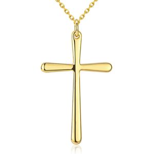 cruces llenas de oro al por mayor-Caliente K Chapado en oro Cross Collar Colgante Joyería de moda Regalos de Navidad para las mujeres Buena calidad Envío gratis