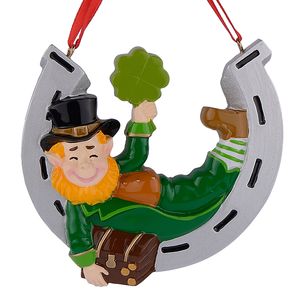elf zanaat toptan satış-Maxora İrlanda Elf Reçine Asılı Noel Süsler Ile Kişiselleştirilmiş Parlak At Nalı El Sanatları Olarak Hatıra Hediyeler veya Ev Dekor için