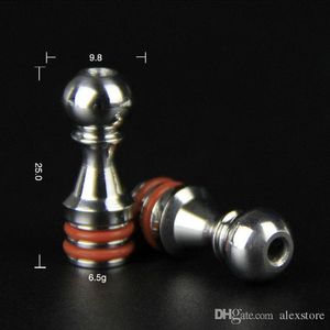 50Pcs Five Pawns Drip Tips Stainless Steel Mouthpiece With Double O Rings fit Pawns RDA Atomizer RBA Kayfun Lite Plus Acessorios