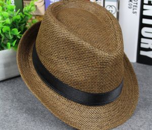 Men and Women Panama Straw Hats Fedora Stingy Brim Hats Soft Hat For Unisex Colors Summer Sun Beach Caps Linen Jazz Hats