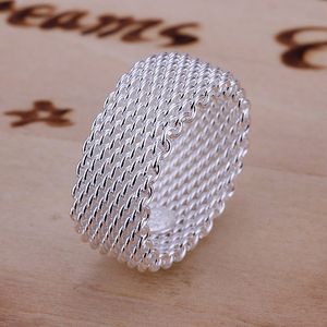 ingrosso anello placcato argento 925-Vendita Ring in argento sterling in argento GR040 anelli a fascia in argento da donna