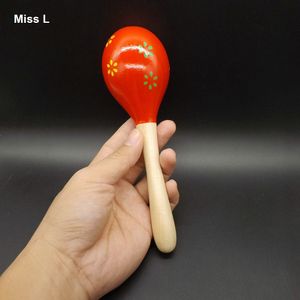 Fun Colorful Baby Wooden Rattle Musical Toys Sand Hammer Maracas Kid Gift Teaching Prop Educational Game on Sale