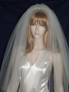 sıcak moda görüntüleri toptan satış-Yeni Sıcak Moda Gerçek Görüntü Kesim Kenar T Ile Tarak Lvory Beyaz Dirsek Düğün Peçe Gelin Veils