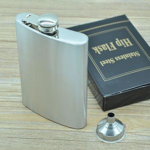 Engraved Hip Flask Silver Stainless Steel Flasks oz Outdoor Portable Drinkware Wine Bottles with Funnel Gift Box Drinker Whiskey Pot Liquor Flagon Christmas Gifts