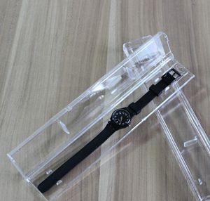 Mode dozen voor Genève Horloge Nieuwste Aankomst Plastic Box s Verpakking Gift Horloges Armband Display Opbergcase Transparante Klok Box