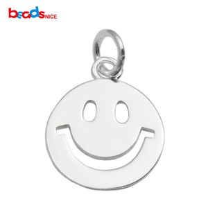 Beadsnice Silver Pendant Smile Pendant Mini Smile Charm Köp för vänner som gåvor DIY Hitta Happy Face Charm ID