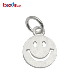 Beadsnice Srebrny wisiorek Uśmiech Face DIY Biżuteria Znalezienie Smiley Symbol Smile Smile Round Tags Craft Supplies ID