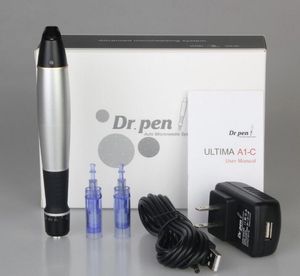 Wholesale c roller resale online - Newest Dr Pen A1 C Electric Derma Pen Micro needle pen kits Derma roller Pen with cartridges Key switch Version