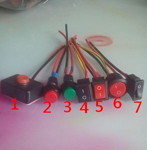 MIX 7kinds Push Button Switch Rocker Switches with wire for auto,motorcycle Modified 12v/24v