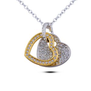 87 altın toptan satış-Moda kalp şeklinde kristal kolye takı yeni mal üreticileri kadınlar için altın renk Elmas Kalp Kolye Kolye Takı