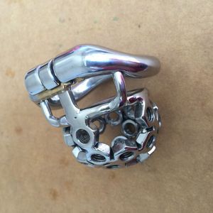 2017 New snap ring design Stainless Steel Small Male Chastity Device mm Cock Cage with spiked screw For Men BDSM Sex Toys