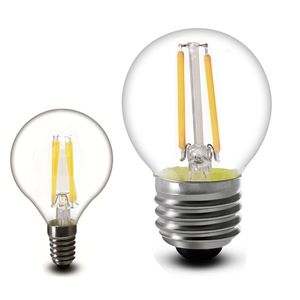 bombillas led claras al por mayor-2W W W W LED Bulbo de filamento Luz Dimmable G45 C35 A60 Vidrio claro E27 B22 E14 Lámpara LED de grados para interiores