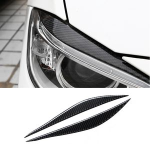 Carbon Fiber Car Front Headlight Eyebrow Eyelids Dekoration Trimband D klistermärken för BMW serie F30 Auto tillbehör