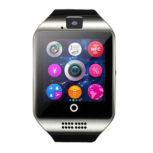 Wholesale q18 smart watch resale online - Q18 Smart Watch Touch Wristwatch NFC Remote Camera mah Battery Sim For iPhone s S S HTC Xiaomi Andriod Phone