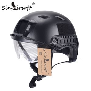 SinairsSoft Snelle helm met beschermende goggle bj type Airsoft helm tactische leger helm paintball